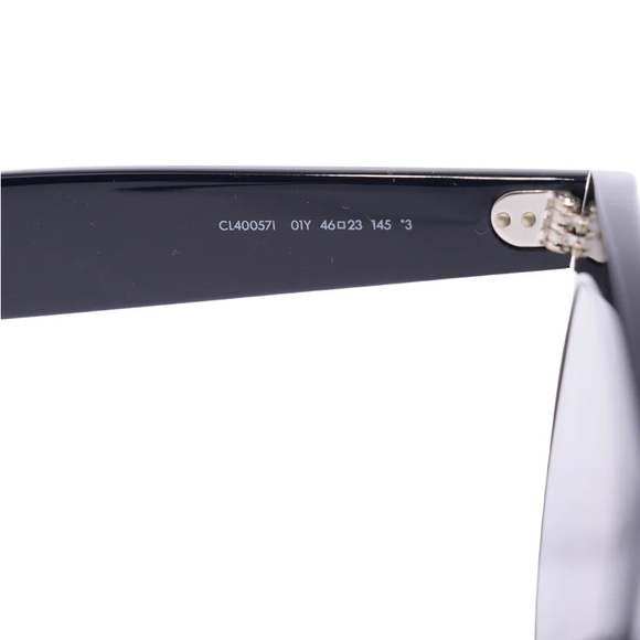 Celine CL40057I Wayfarer Sunglasses black acetate with purple lenses gold hinges - Picture 4 of 12
